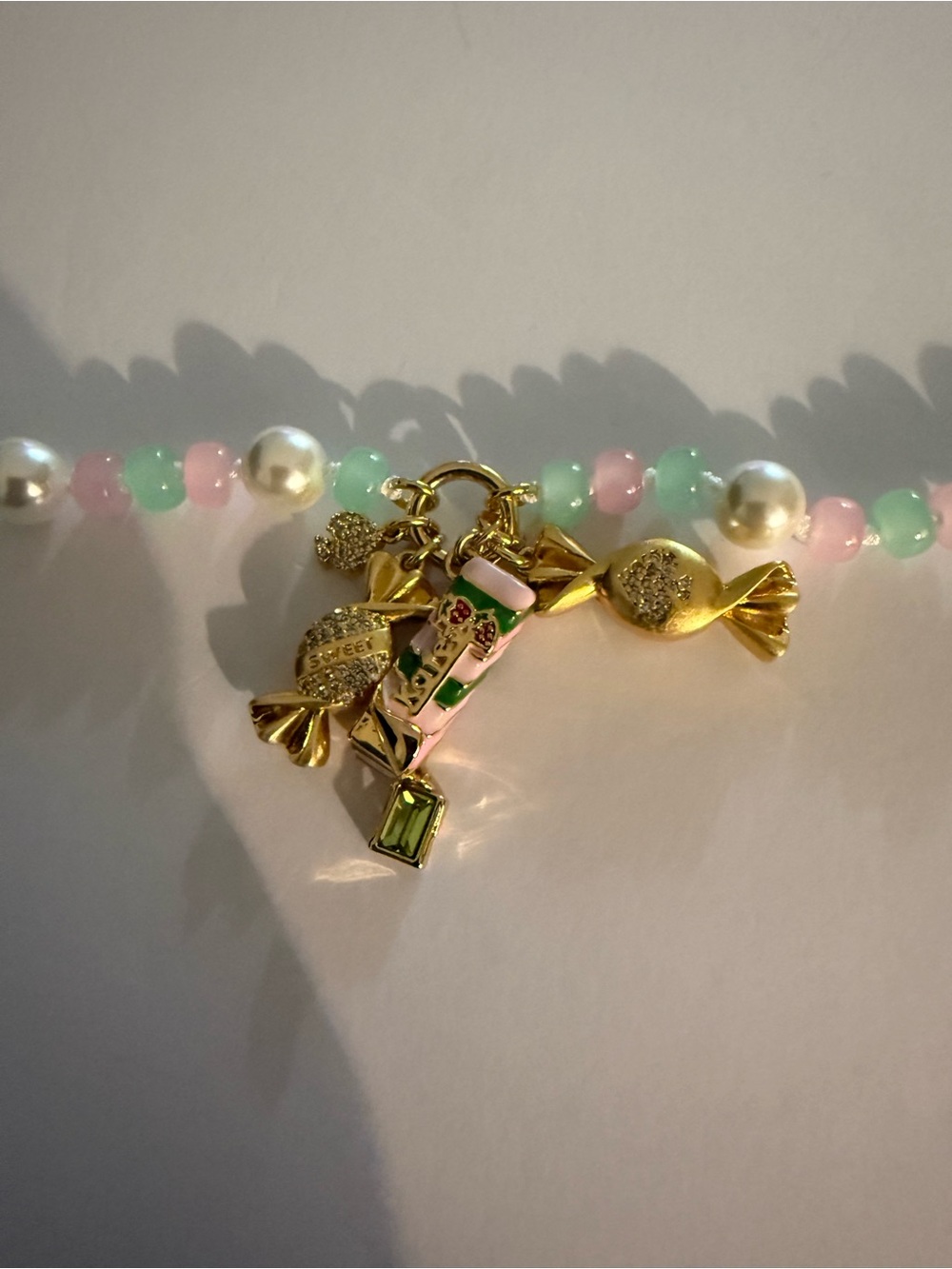 kate Spade Candy Charm Beaded Bracelet - Pink & Mint
